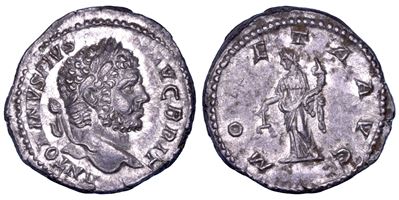 Caracalla, Denario (198-217 d.C.), Roma