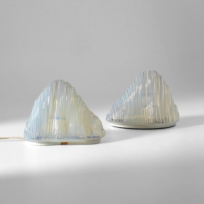 Carlo Nason : Due lampade da tavolo mod. Iceberg  - Asta Design - Cambi Casa d'Aste