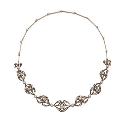 Girocollo con Diamanti di Vecchio Taglio e Rosette di Diamante