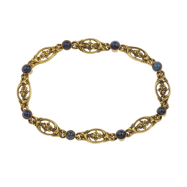 Bracciale con piccoli zaffiri taglio cabochon