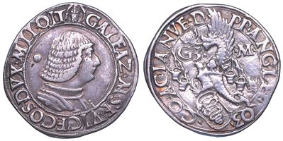 Galeazzo Maria Sforza, Testone o lira, Milano, 1466-1476