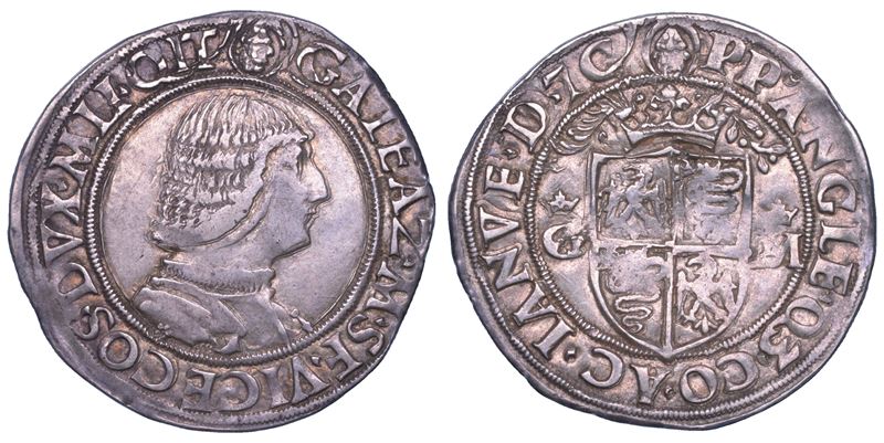MILANO. GALEAZZO MARIA SFORZA, 1466-1476. Mezzo testone.  - Asta Numismatica - Cambi Casa d'Aste