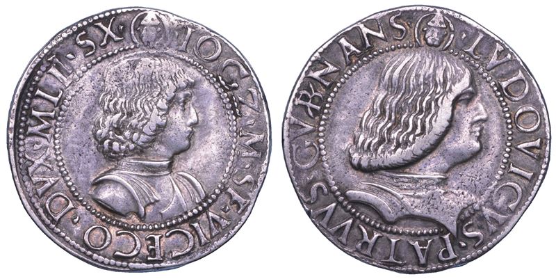 MILANO. GIAN GALEAZZO MARIA SFORZA - REGGENZA DI LUDOVICO MARIA SFORZA, 1480-1494. Testone (o Grosso da 20 Soldi).  - Asta Numismatica - Cambi Casa d'Aste