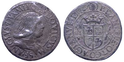 Ludovico Maria Sforza (detto il Moro), Falso d'epoca in rame del testone, 1494-1499