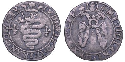 Milano, Ludovico XII d'Orleans, Grosso regale da 3 soldi, 1500-1512