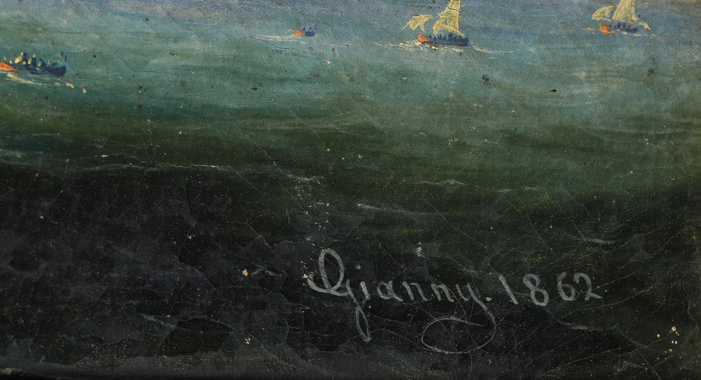 Girolamo Gianni - Veduta del golfo di Napoli, olio su tela