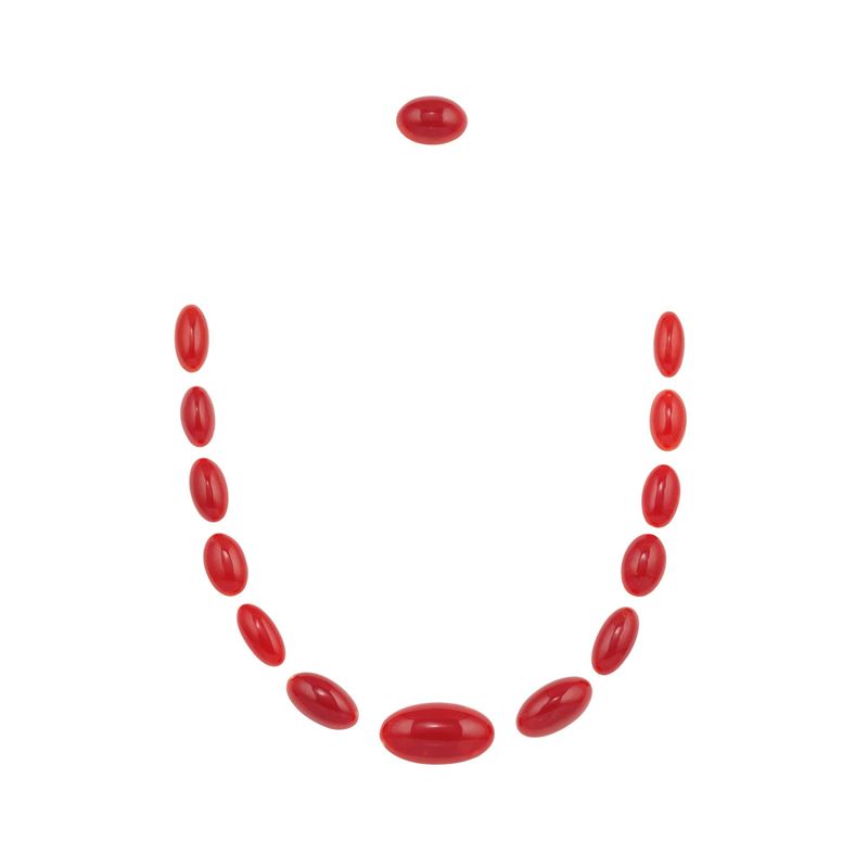 Lotto composto da quattordici coralli taglio cabochon  - Asta Fine Jewellery - Cambi Casa d'Aste