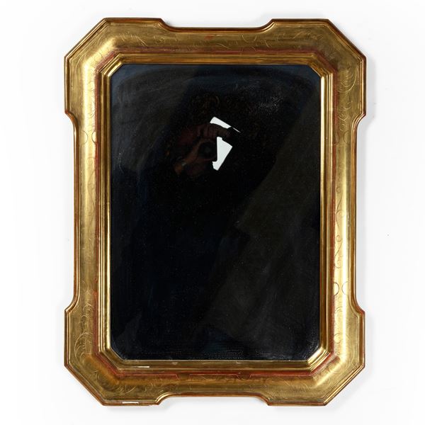 Specchiera con cornice in legno dorato