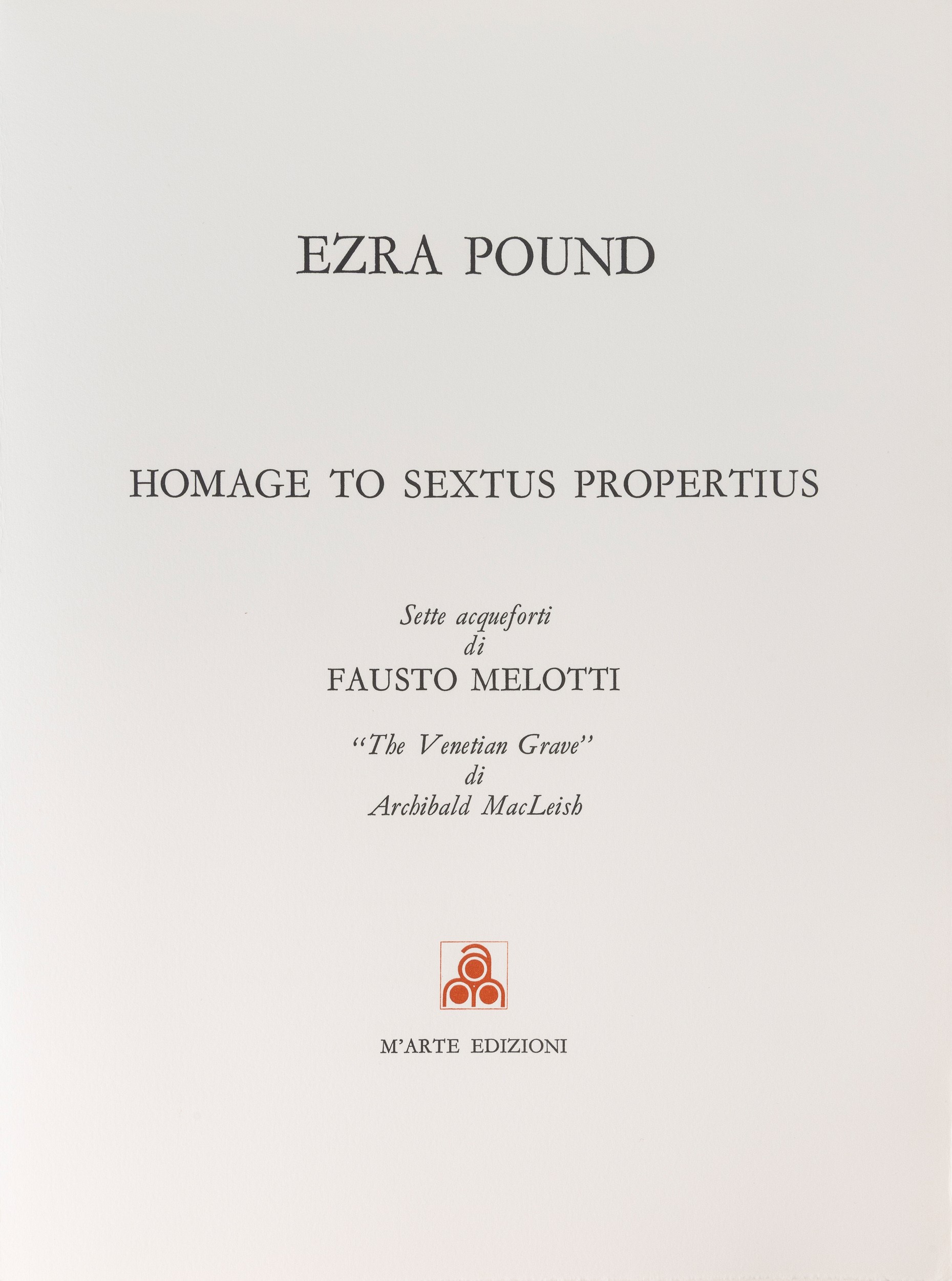 Fausto Melotti - Ezra Pound - Fausto Melotti e Ezra Pound, Homage to Sextus Propertius