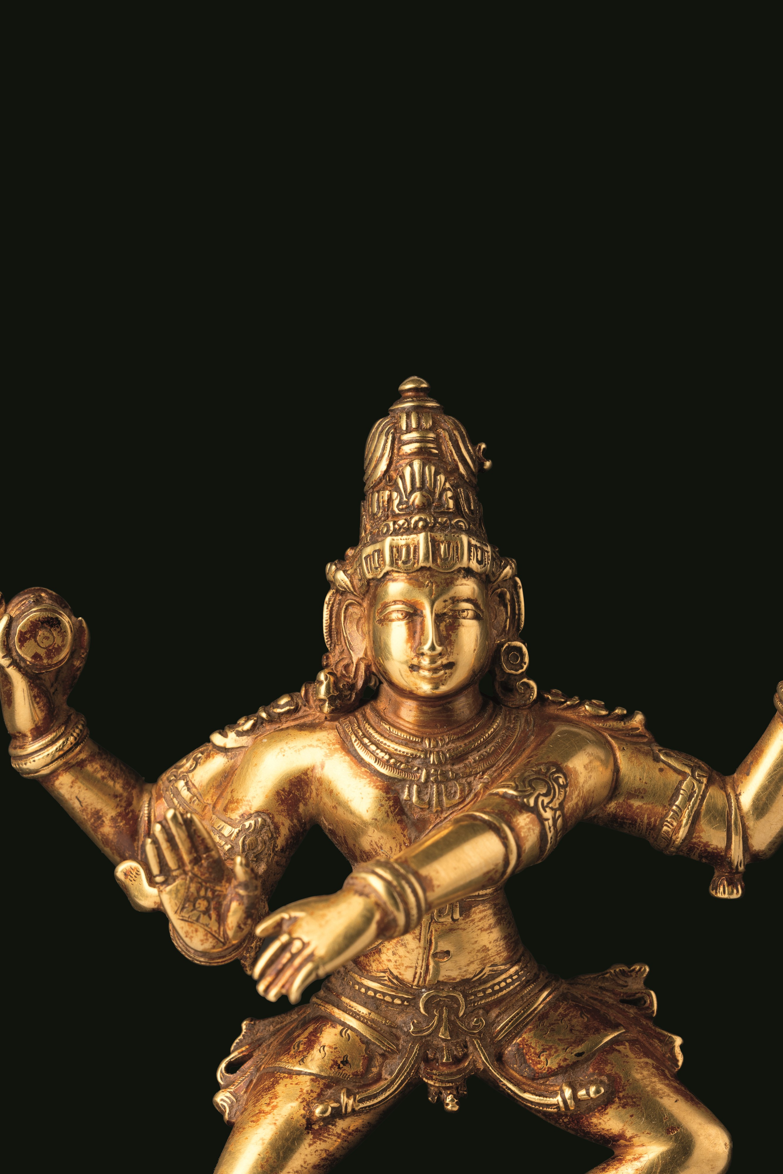 India, Shiva Nataraja “danzatore cosmico”, figura in oro 24 Kt, fine XVIII secolo
