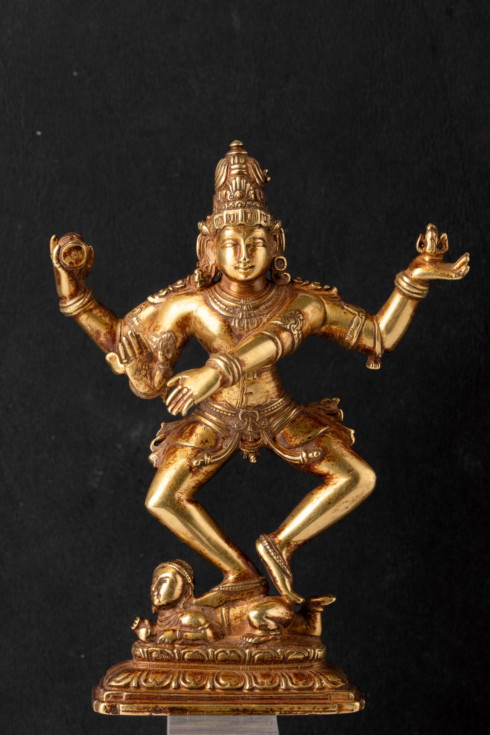 India, Shiva Nataraja “danzatore cosmico”, figura in oro 24 Kt, fine XVIII secolo