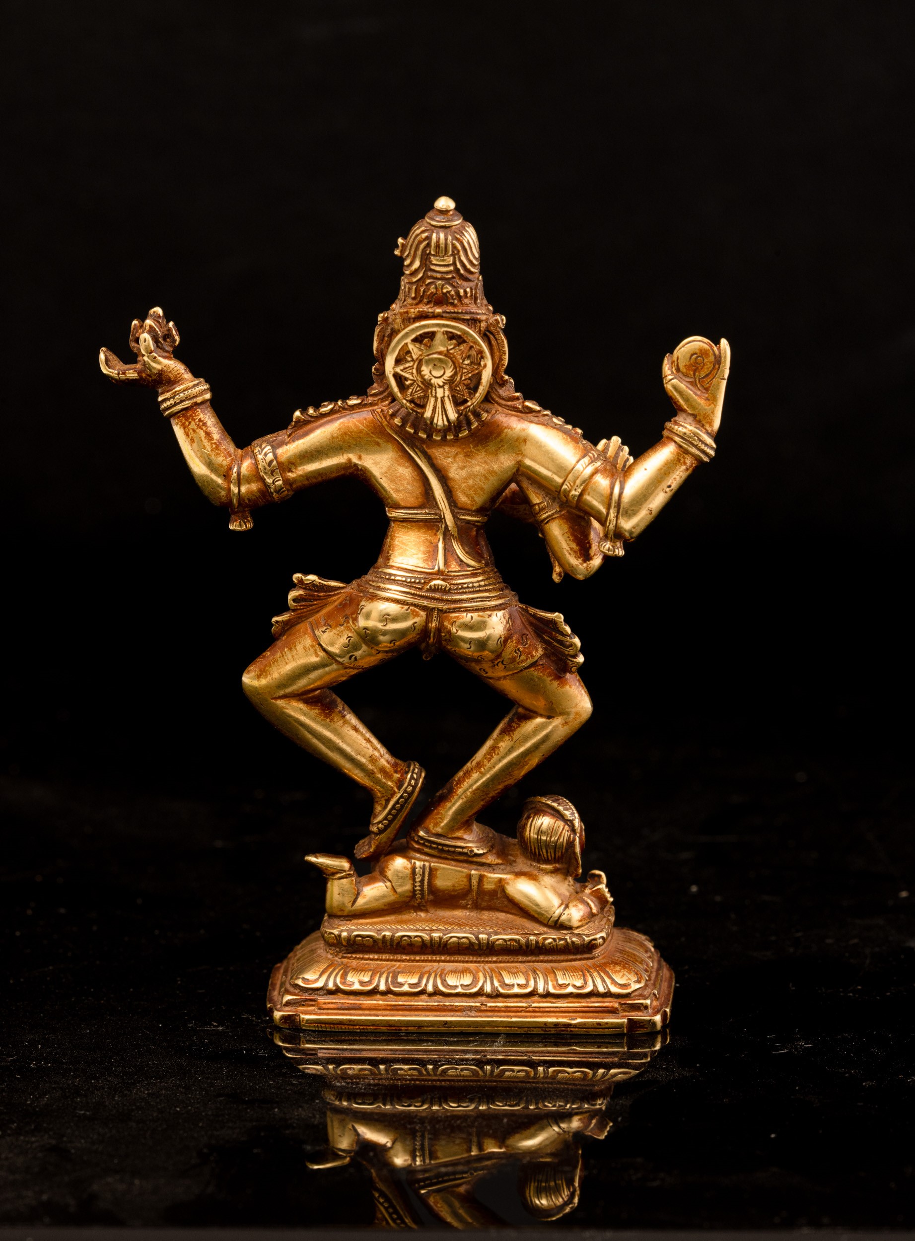 India, Shiva Nataraja “danzatore cosmico”, figura in oro 24 Kt, fine XVIII secolo