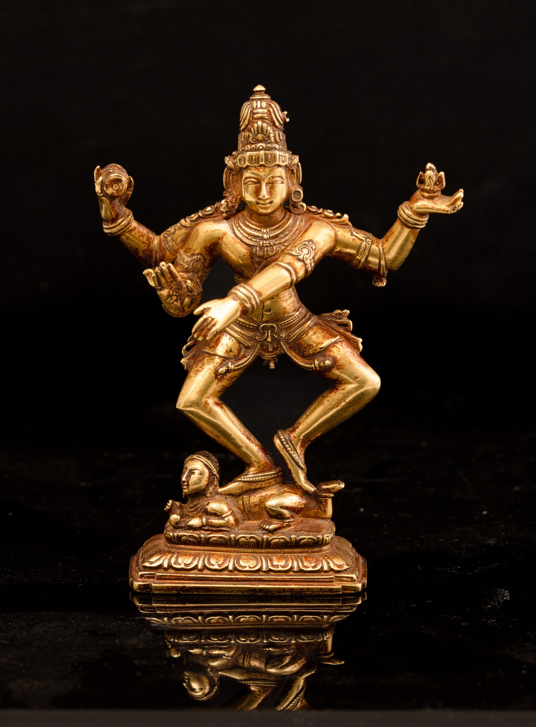 India, Shiva Nataraja “danzatore cosmico”, figura in oro 24 Kt, fine XVIII secolo