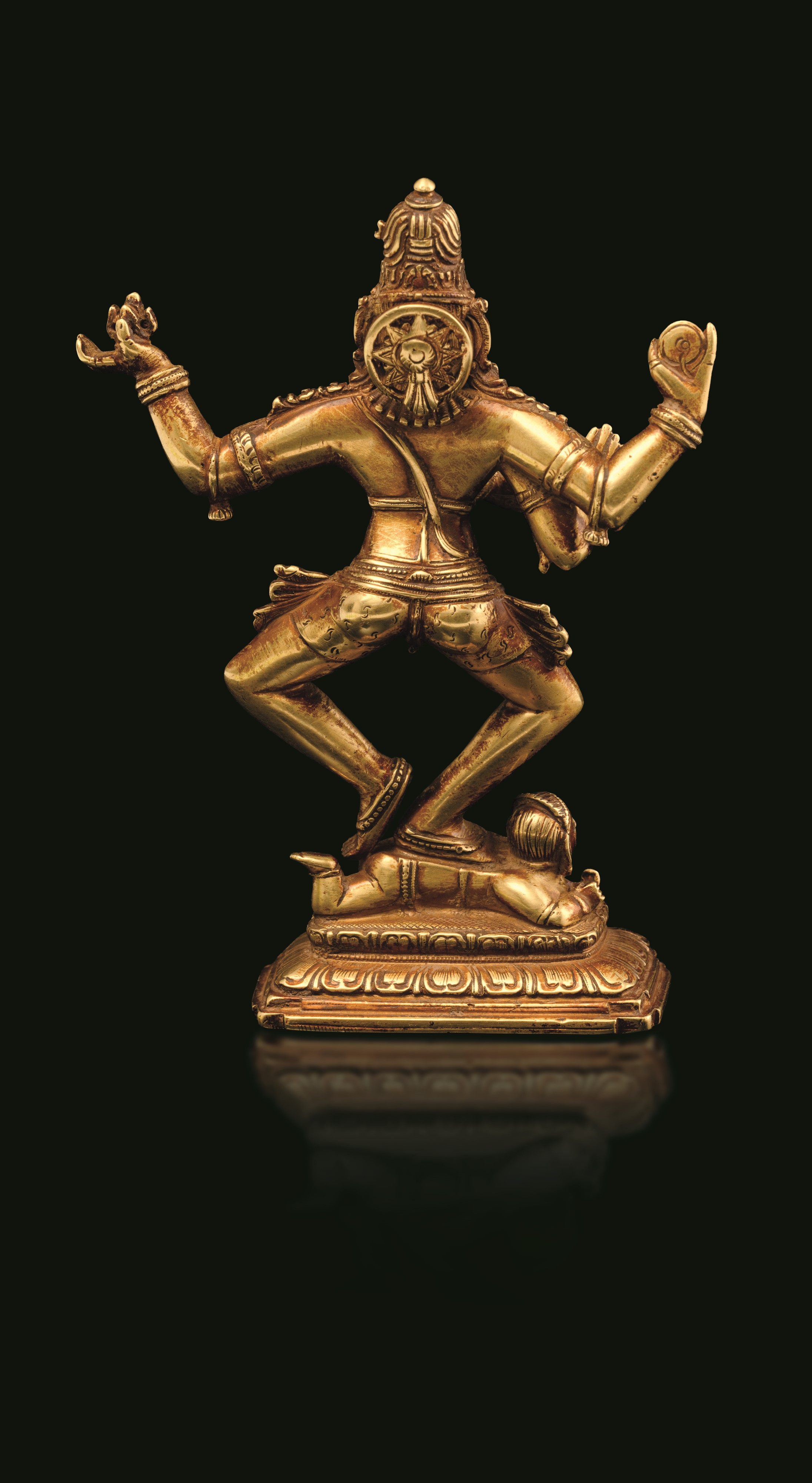 India, Shiva Nataraja “danzatore cosmico”, figura in oro 24 Kt, fine XVIII secolo
