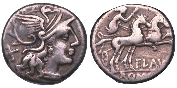 DECIMIA. DECIMIUS FLAVUS, 150 a.C. Denario.