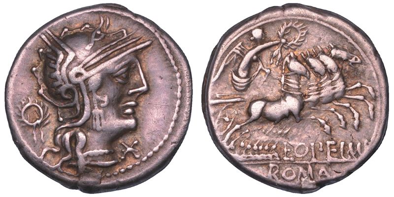OPIMIA. M. Opimius, 131 a. C. Denario.  - Auction Numismatics - Cambi Casa d'Aste