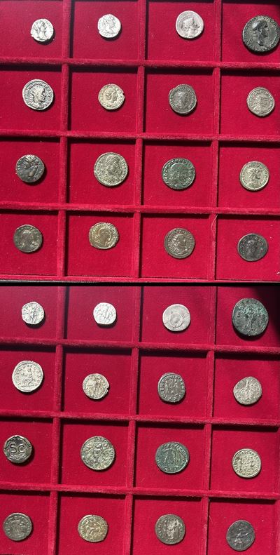 Monete romane, Lotto di sedici monete dal I al IV secolo