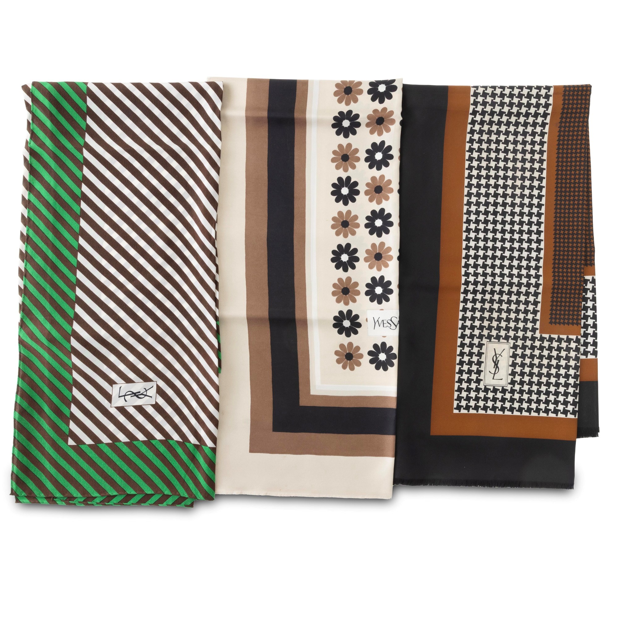 Yves Saint Laurent - Tre foulard in seta