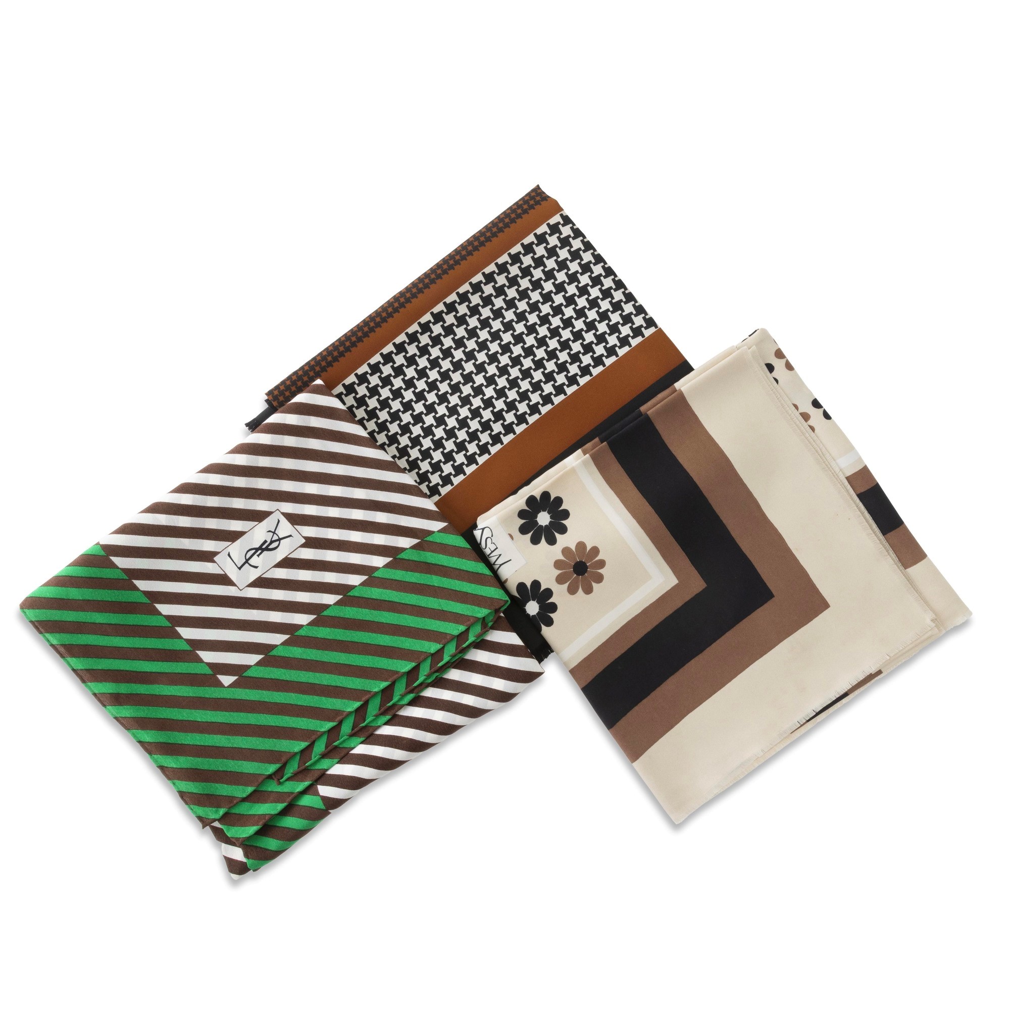 Yves Saint Laurent - Tre foulard in seta