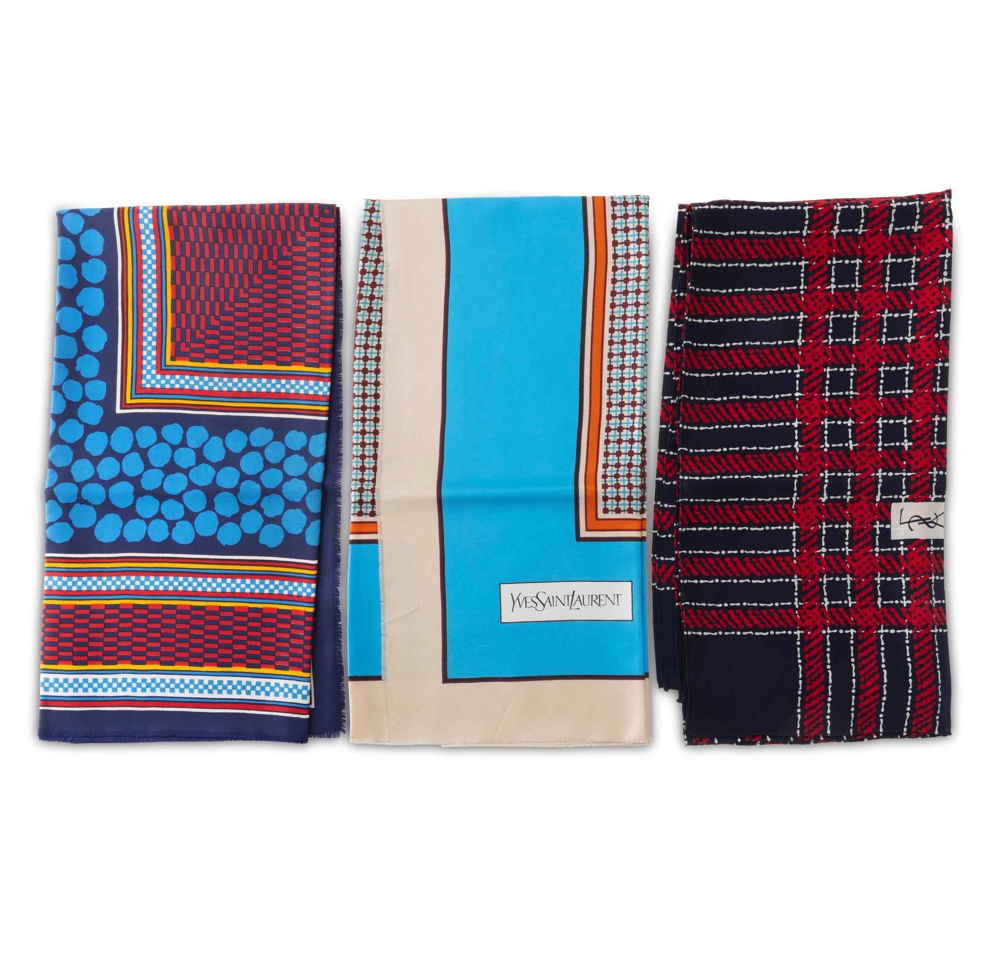 Yves Saint Laurent - Tre foulard in seta