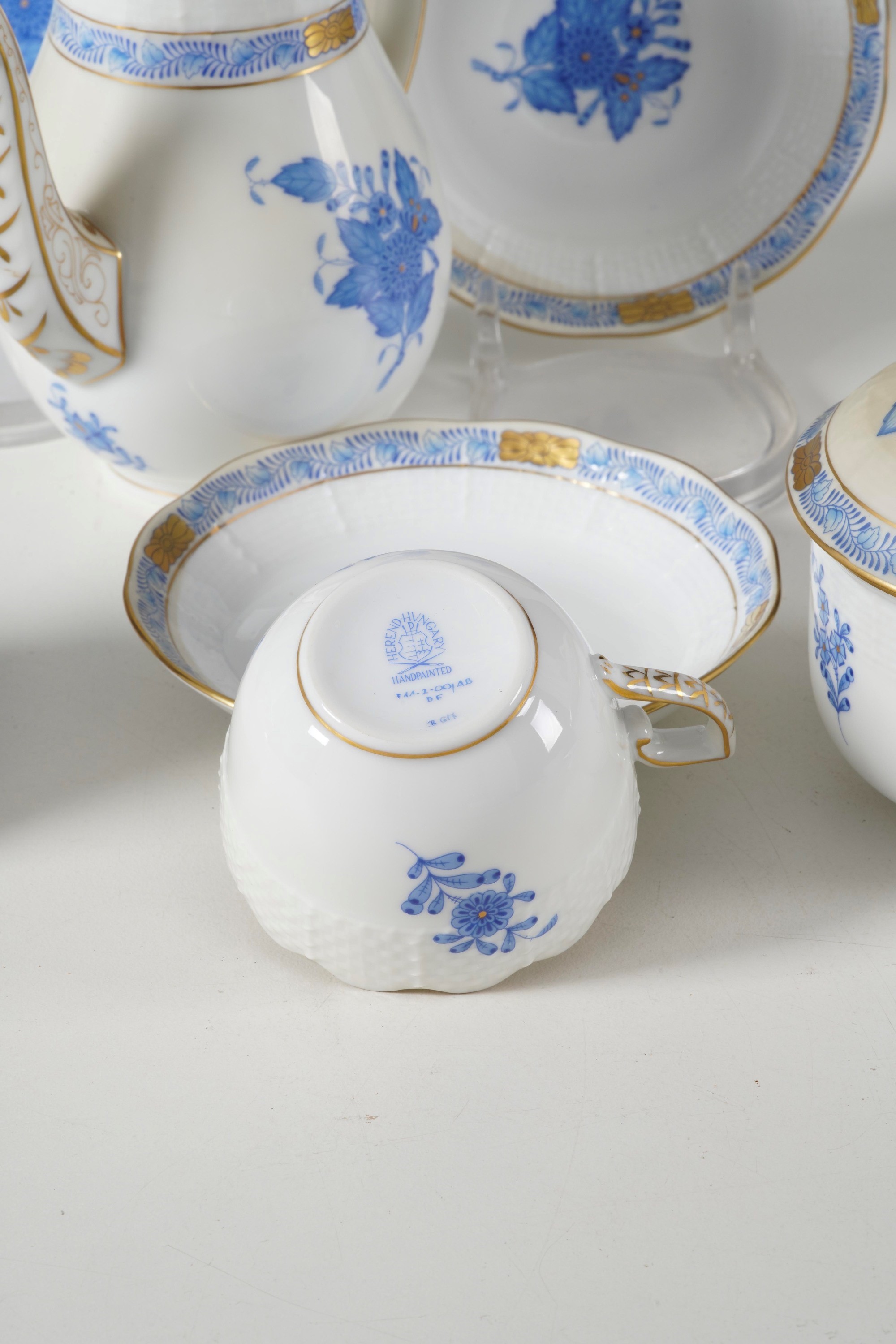 Servizio da caffè “Appony blu”. Ungheria, Manifattura Herend, XX secolo.