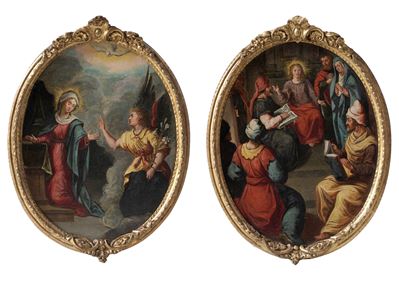 Scuola del XVIII secolo, Episodi della vita di Cristo (coppia di dipinti)