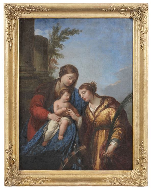 Scuola del XVIII secolo Sposalizio mistico di Santa Caterina