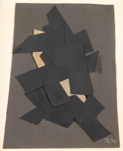 Composizione, collage su cartoncino (1974)