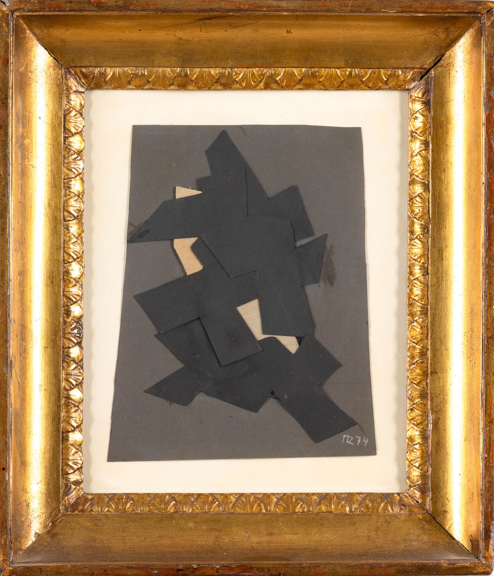 Hans Richter - Composizione, collage su cartoncino (1974)
