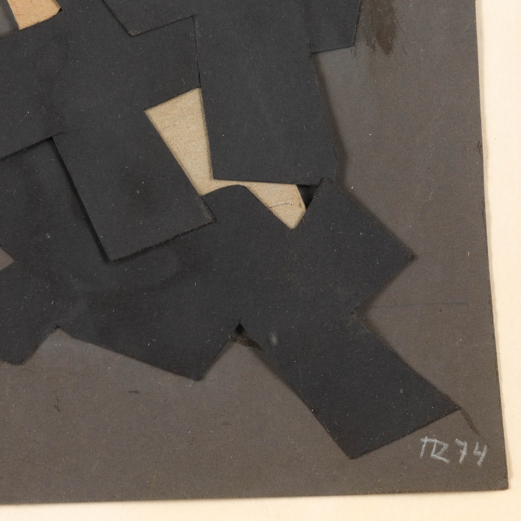 Hans Richter - Composizione, collage su cartoncino (1974)