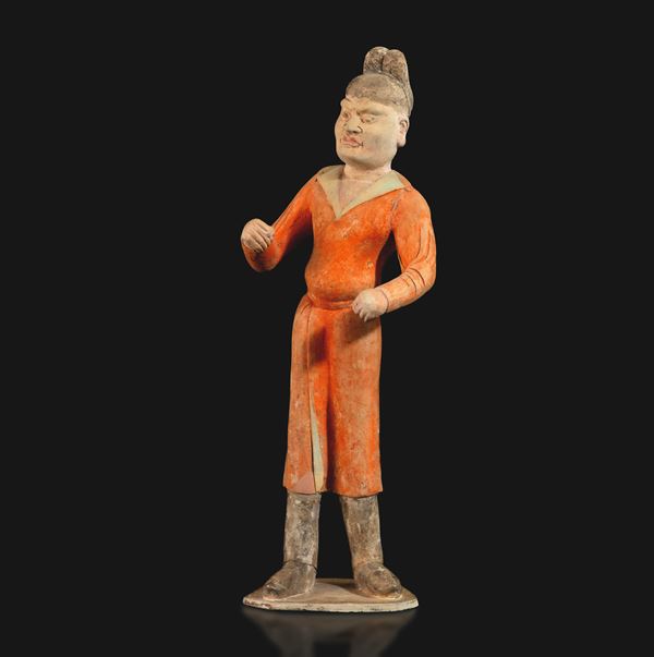 Figura di cammelliere in terracotta policroma, Cina, Dinastia Tang (618-907)