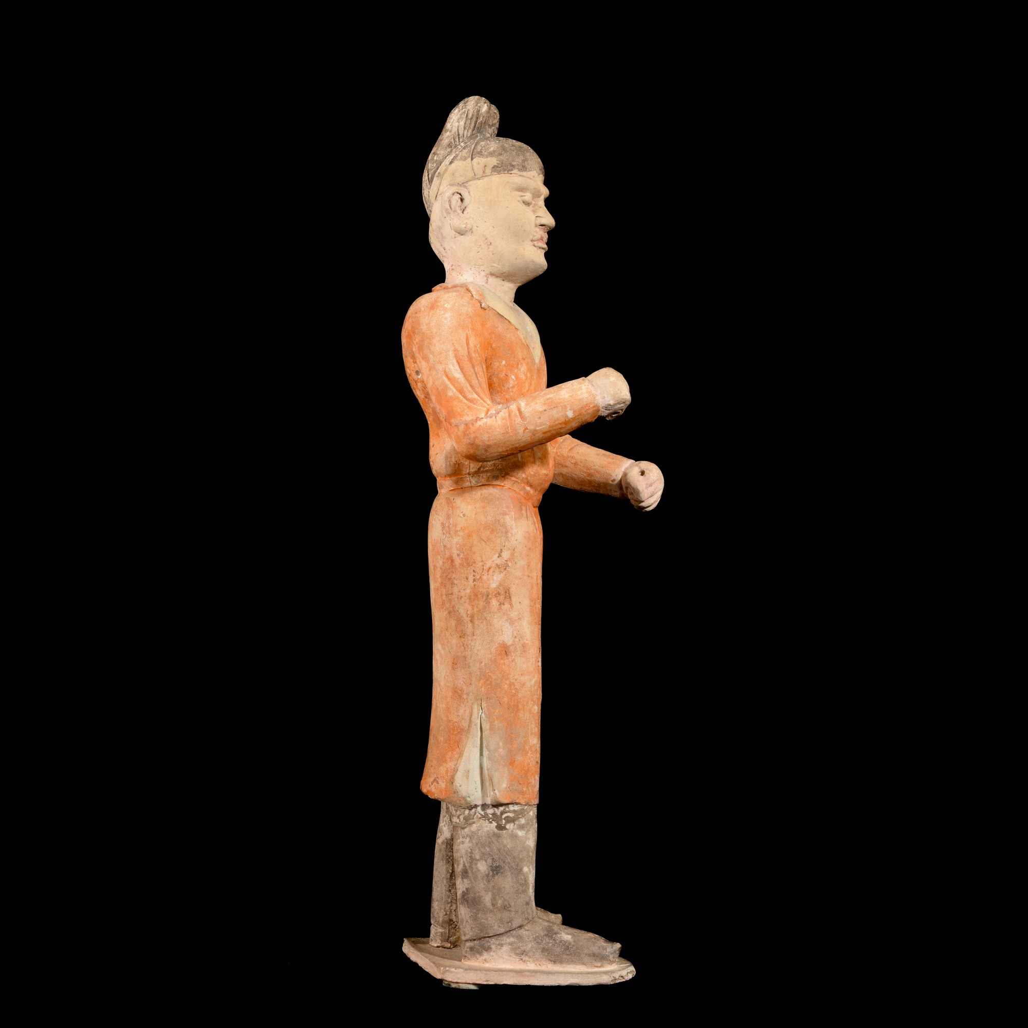 Figura di cammelliere, terracotta policroma, Cina, Dinastia Tang (618-907)
