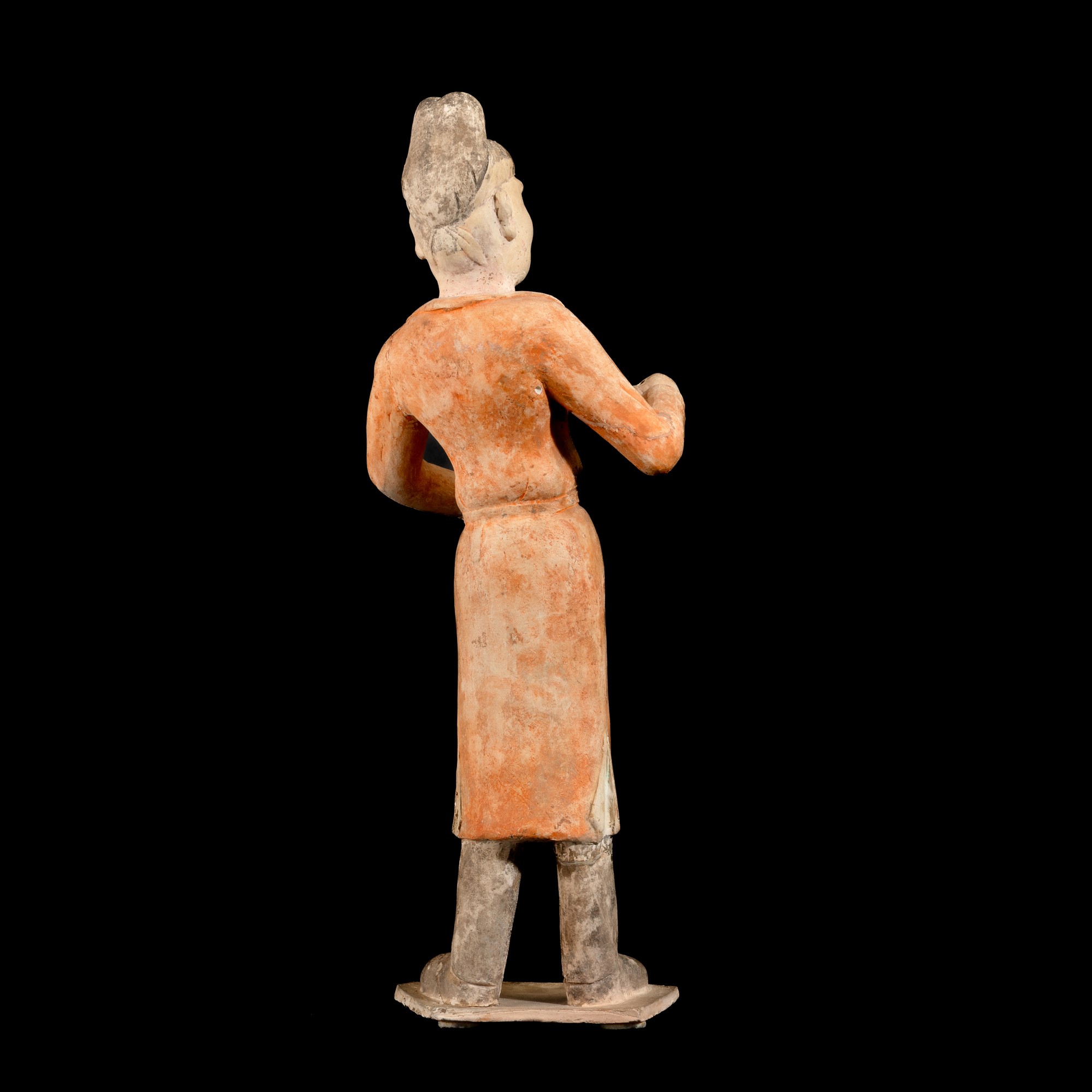Figura di cammelliere, terracotta policroma, Cina, Dinastia Tang (618-907)