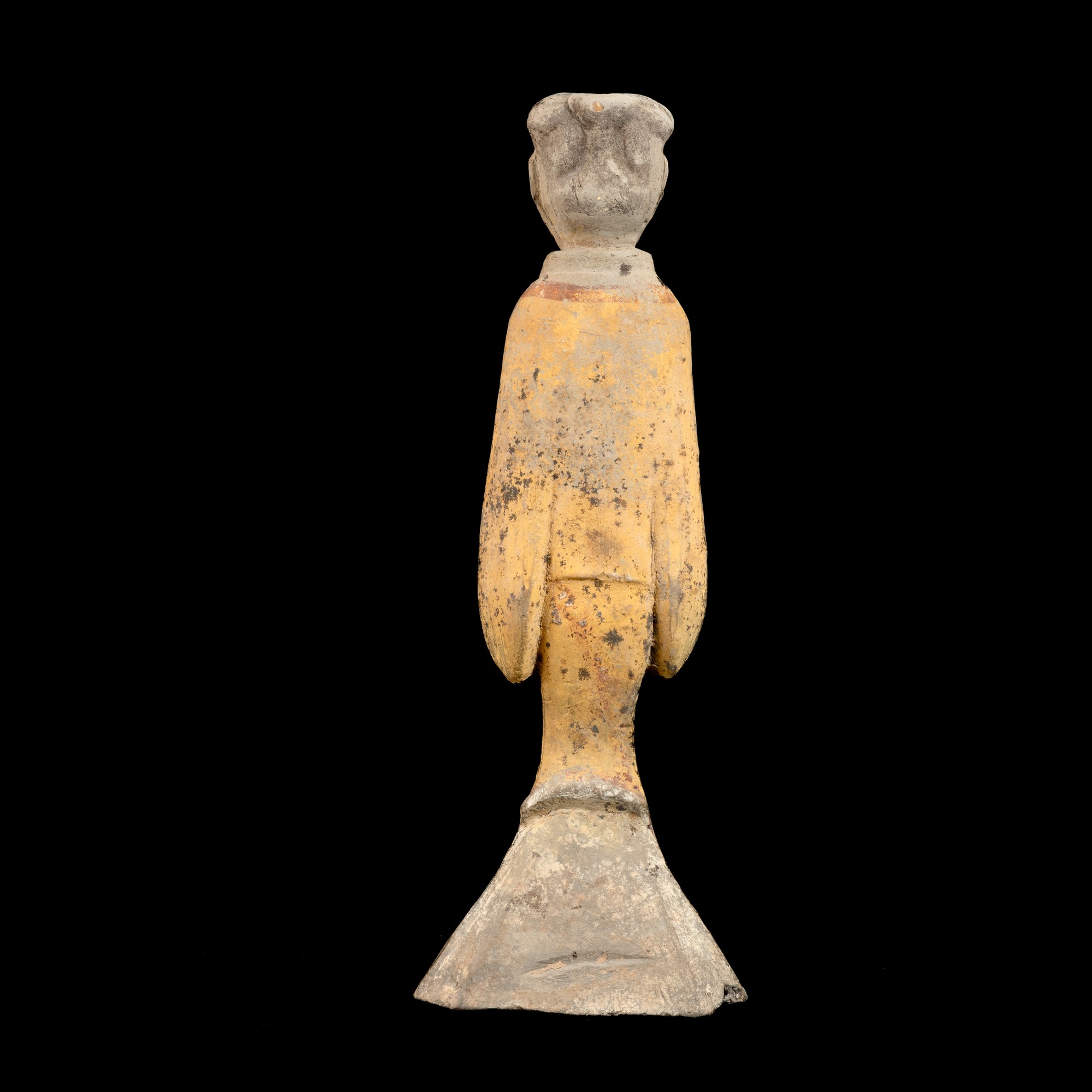 Figura femminile di corte, terracotta con tracce di policromia, Cina, Dinastia Han (206-220)