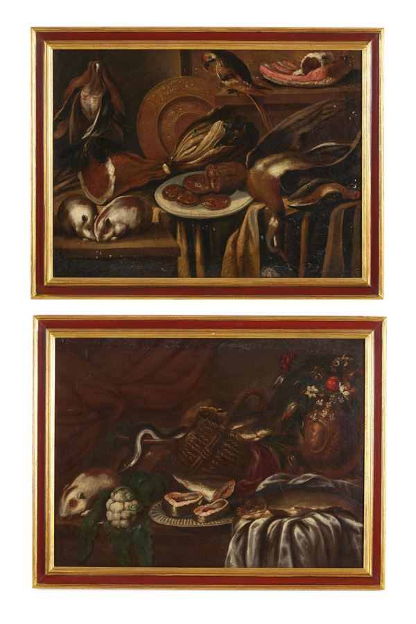 Scuola del XVII secolo Nature morte con cavie