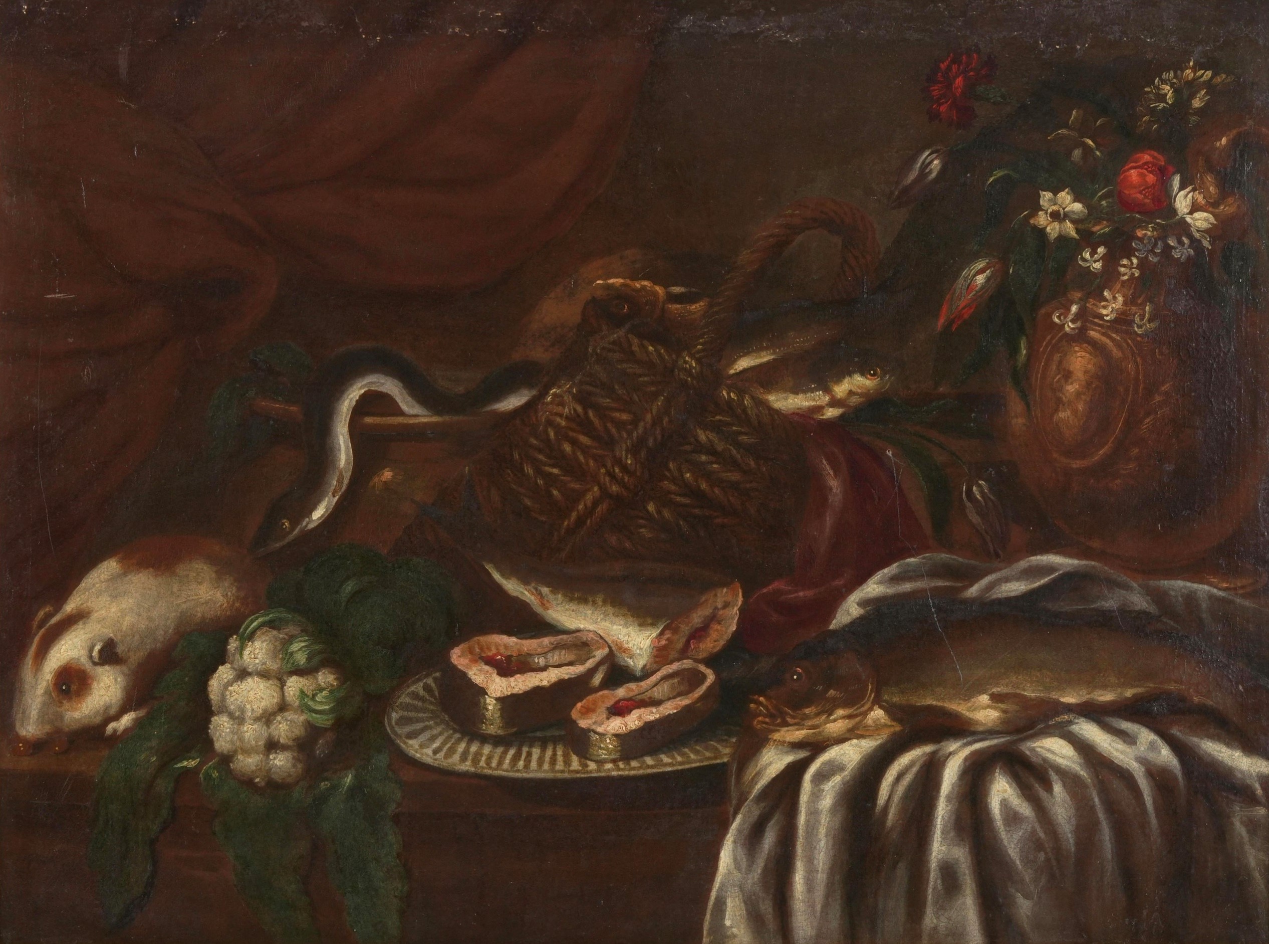 Scuola del XVII secolo Nature morte con cavie