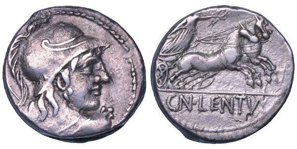 CORNELIA. CN. CORNELIUS LENTULUS MARCELLINUS, 88 a.C. Denario.