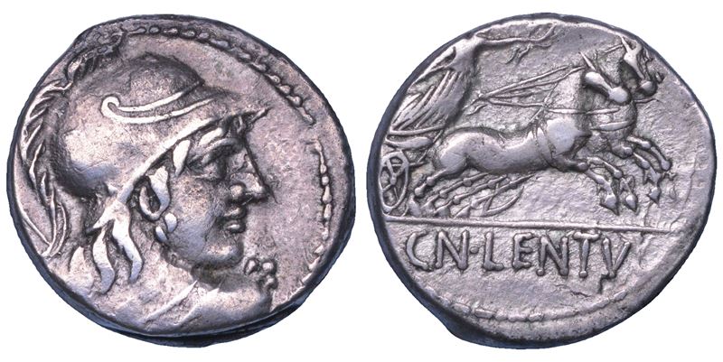 CORNELIA. CN. CORNELIUS LENTULUS MARCELLINUS, 88 a.C. Denario.