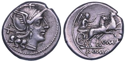 C. Maianius, Denario del 153 a.C.