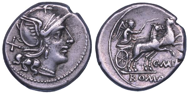 MAIANIA. C. Maianius, 153 a.C. Denario.