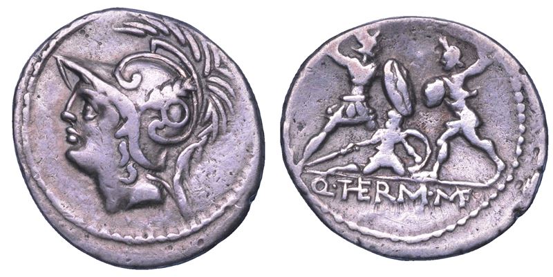 MINUCIA. Q. Minucius M.f. Thermus, 103 a.C. Denario.  - Asta Numismatica - Cambi Casa d'Aste