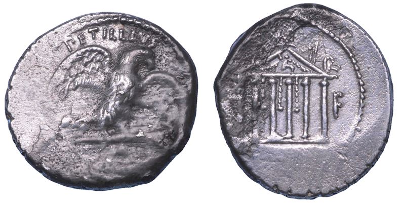 PETILLIA. Petillius Capitolinus, 43 a.C. Denario.  - Asta Numismatica - Cambi Casa d'Aste