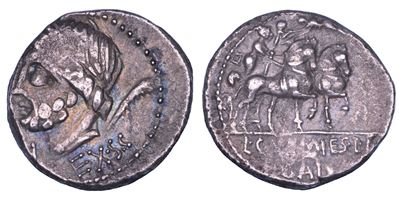 Memmius Galeria, Denario di L. Memmius, 87 a.C.