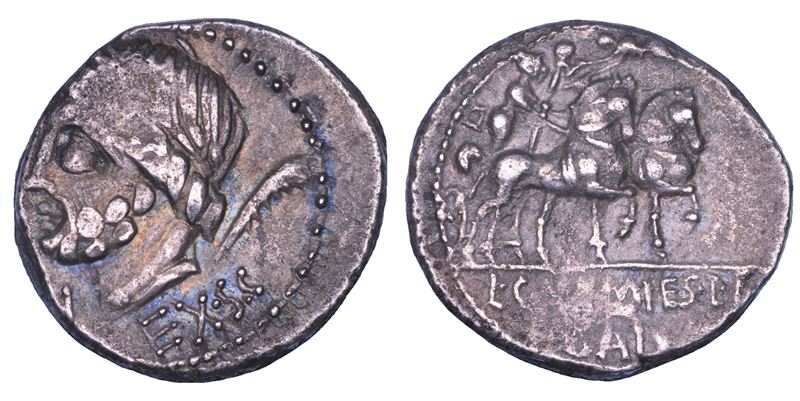 MEMMIA. L. e C. Memmius Galeria, 87 a.C. Denario.  - Auction Numismatics - Cambi Casa d'Aste
