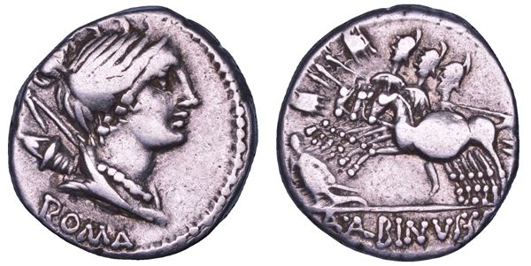 POSTUMIA. Postumius Albinus, 96 a.C. Denario.
