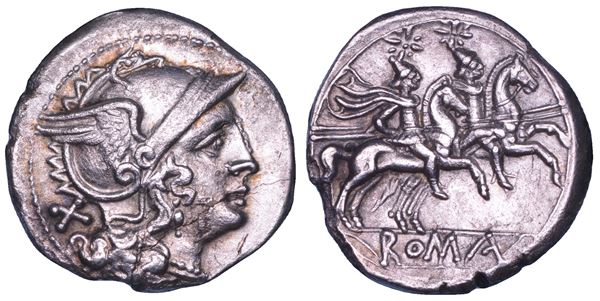 ANONIME SENZA SIMBOLI, circa anno 211 a. C. Denario.