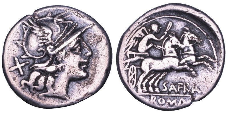 AFRANIA. Spurius Afranius, 150 a. C. Denario.