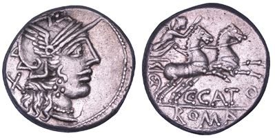 C. Porcius Cato, Denario di Roma, 123 a.C.