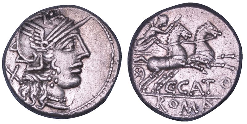 PORCIA. C. Porcius Cato, 123 a.C. Denario.  - Asta Numismatica - Cambi Casa d'Aste