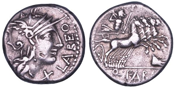 FABIA. Quintus Fabius Labeo, 124 a.C. Denario.